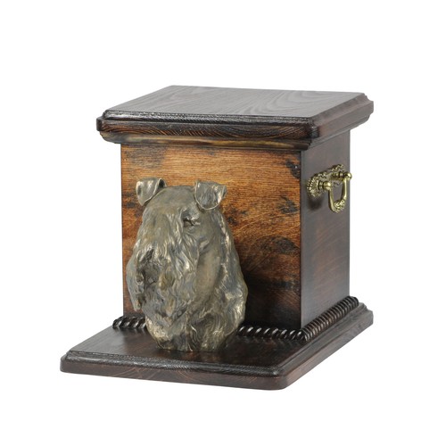 Kerry blue terrier wooden urn - kerry,