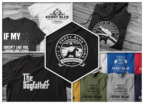Kerry blue terrier shirt - blue,